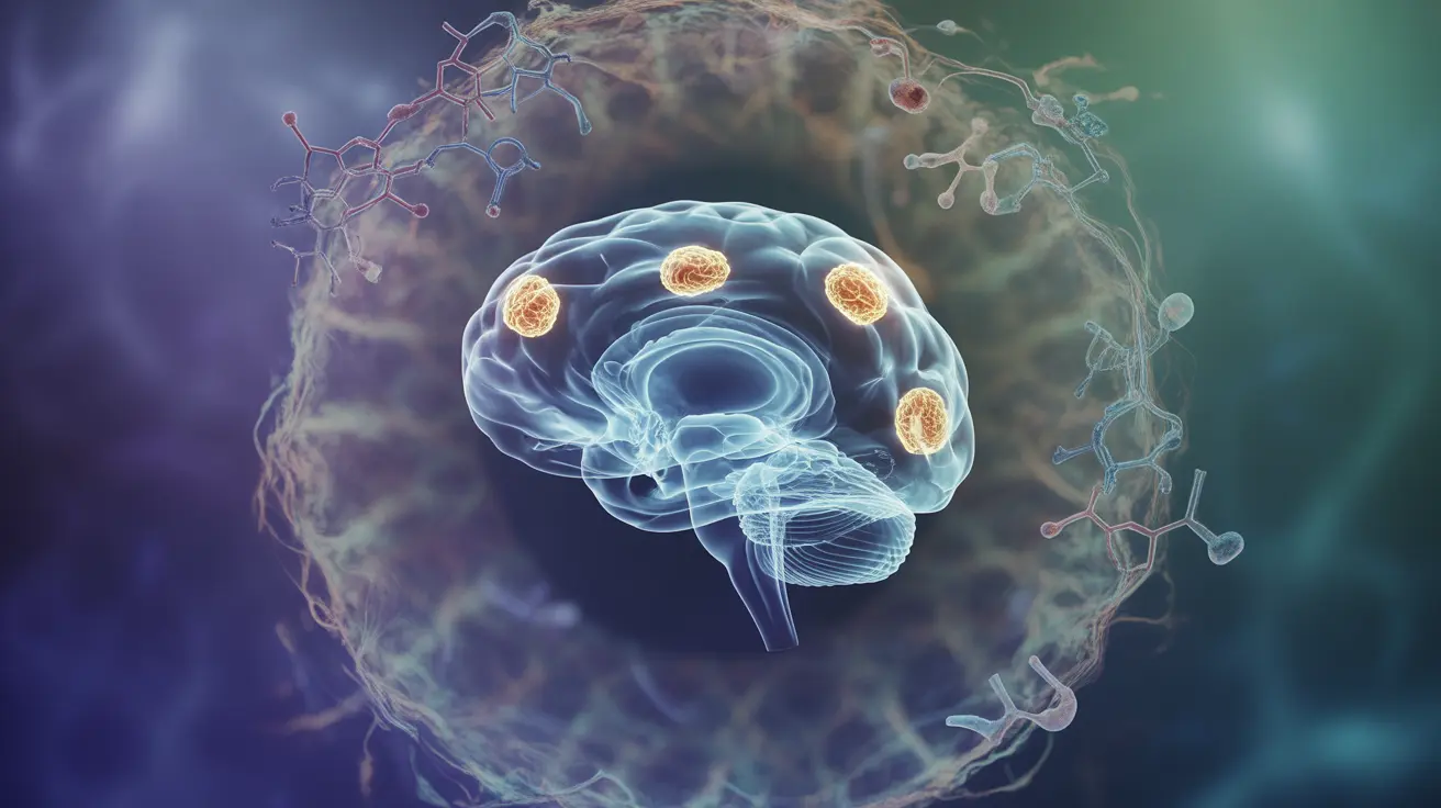 Abstract concept illustrating interaction between alcohol molecules and brain chemistry, showing neural networks and chemical structure of alcohol.