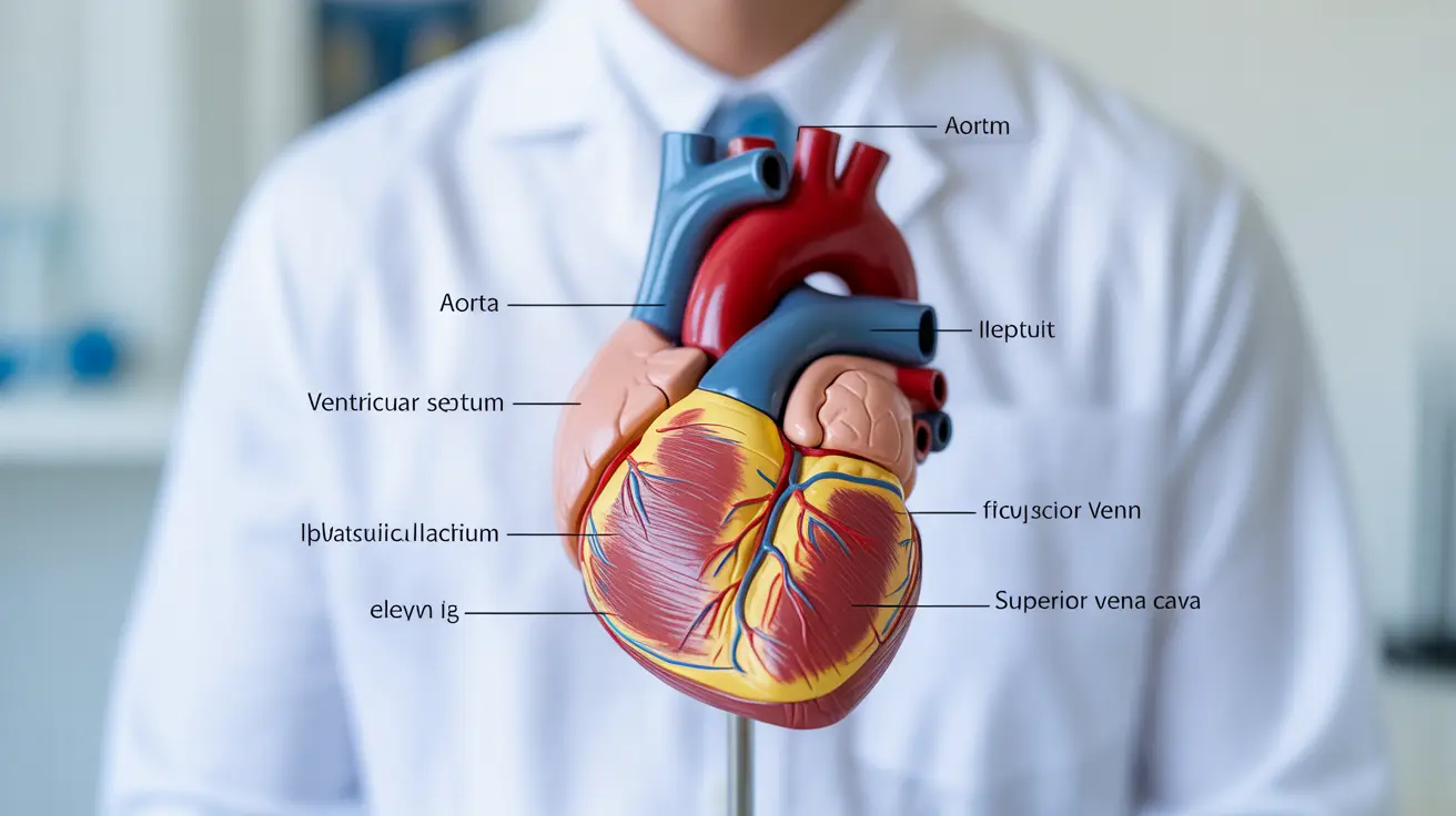 Detailed illustration showing an anatomical heart with labeled components, demonstrating the effects of elevated calcium levels on heart rhythm, set against a clean clinical background, bright clinical lighting, and an informative tone.