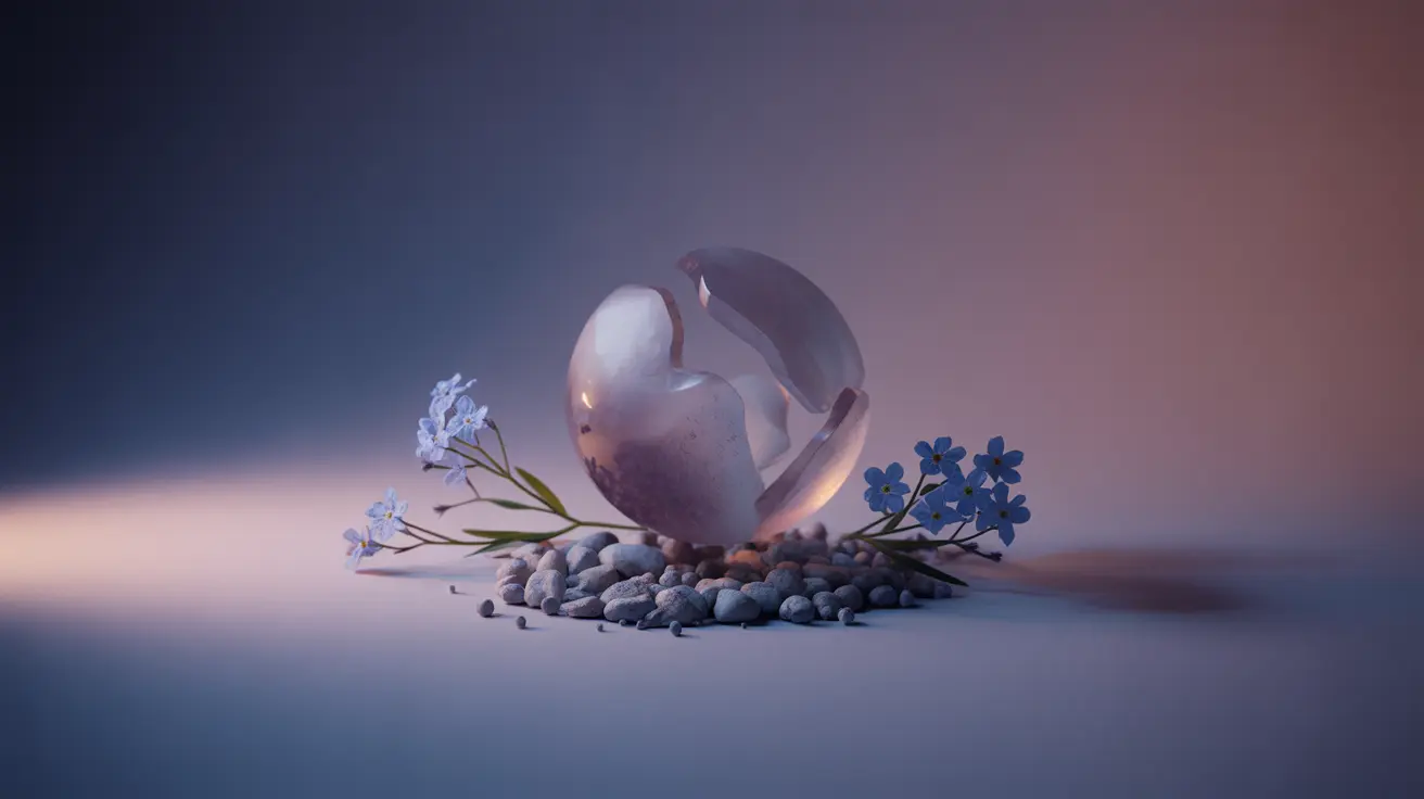 Abstract concept of breast implant illness symptoms with symbolic elements for fatigue, joint pain, and brain fog in a soft gradient background