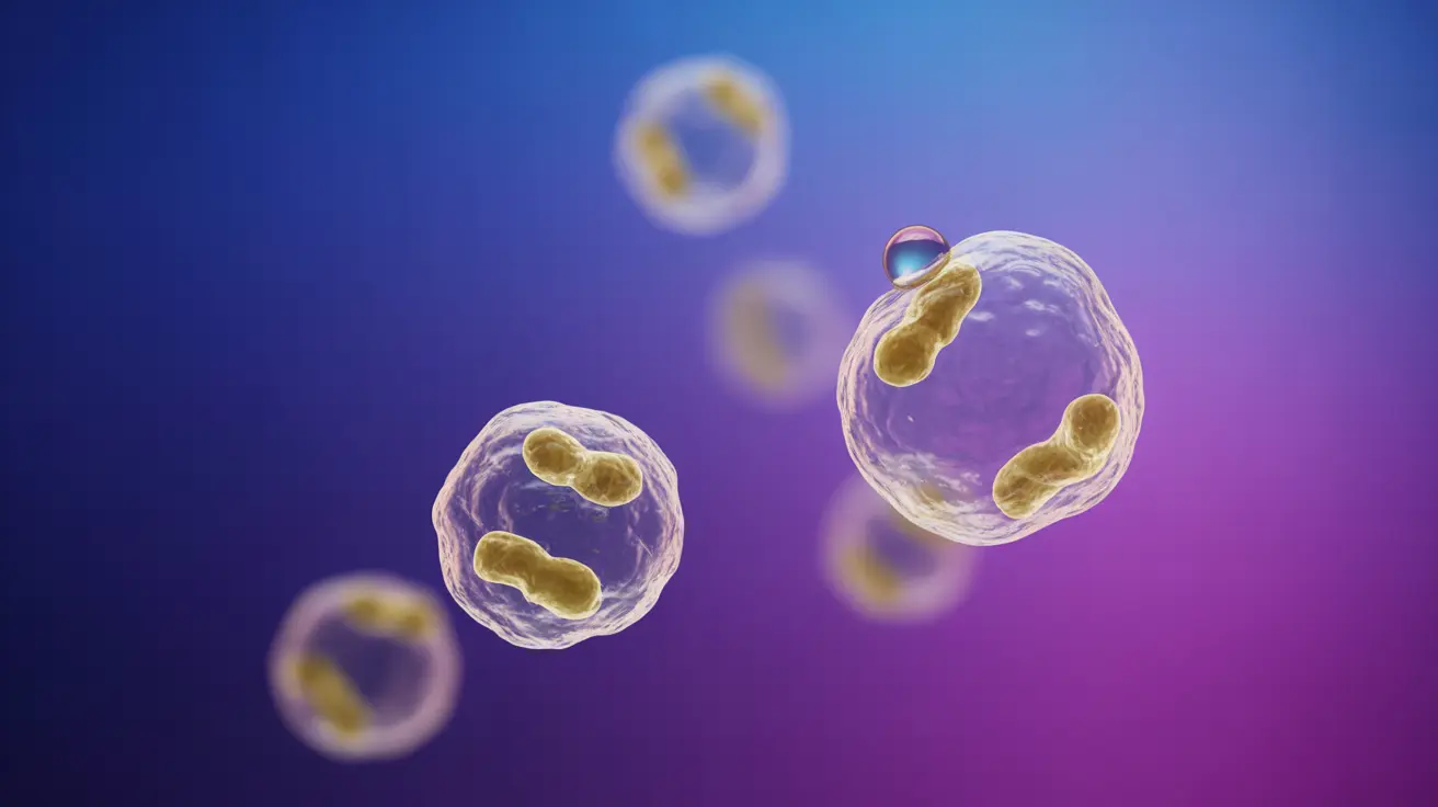 Detailed illustration of Candida auris fungal cells on abstract gradient background, highlighting cellular structure.