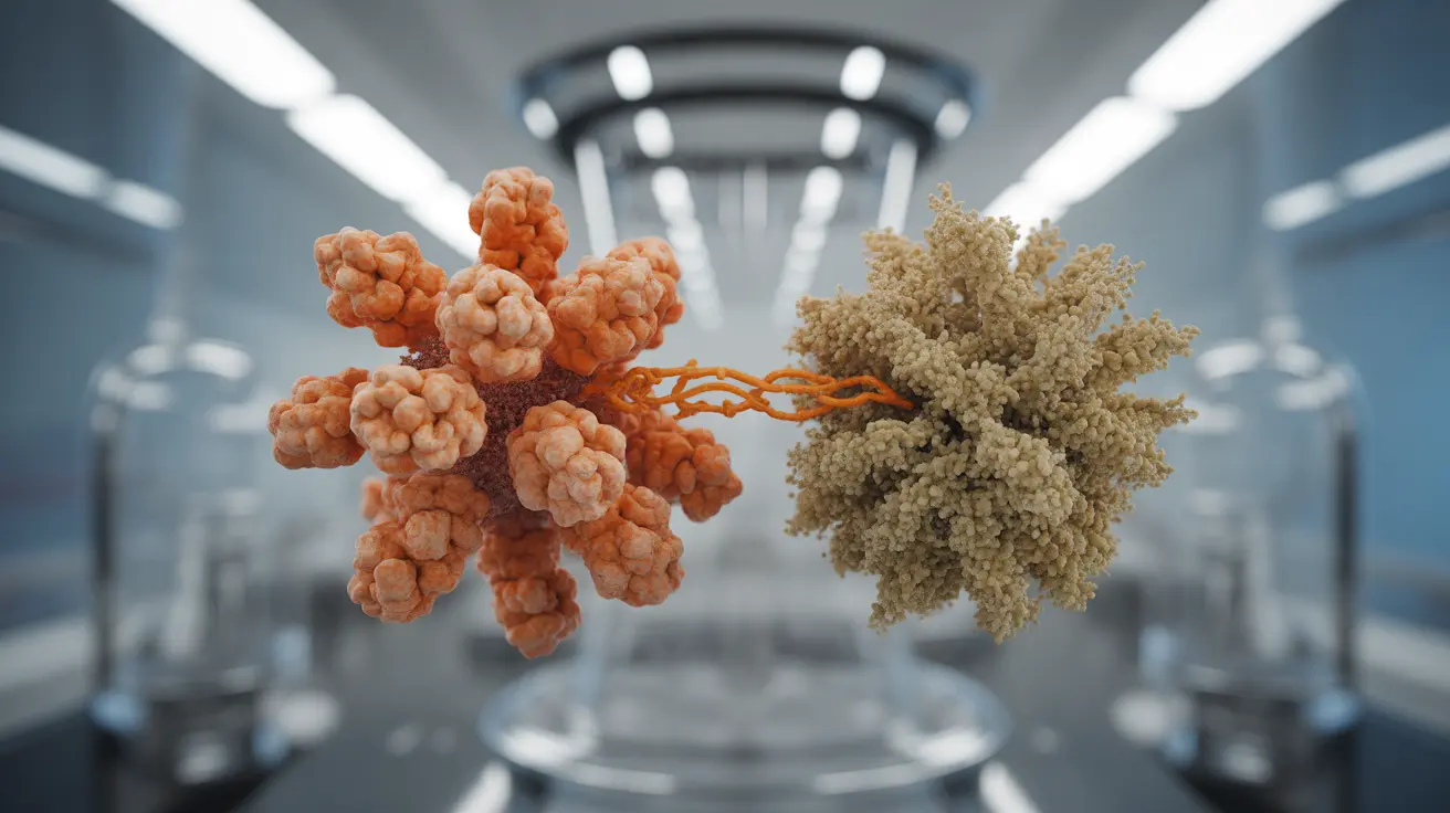 Illustration depicting carrot and birch pollen protein interaction, showing cross-reactivity in carrot allergy with an educational and clinical molecular structure backdrop