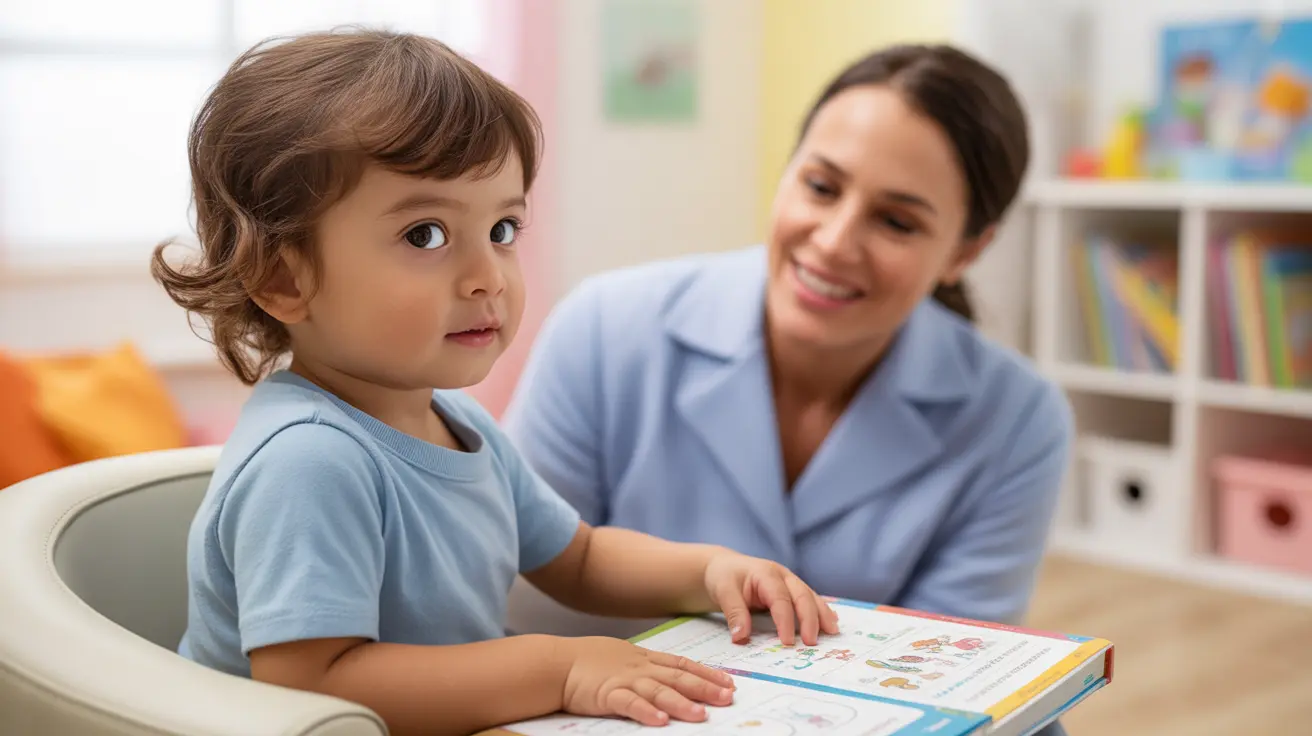 Illustration of a child showing signs of inattention during a diagnostic assessment in a bright clinical office, surrounded by healthcare professionals and diagnostic tools.