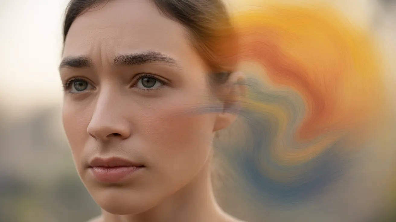 Detailed illustration of a human face illustrating stress-related changes known as 'cortisol face,' showcasing facial puffiness and variations in skin texture.