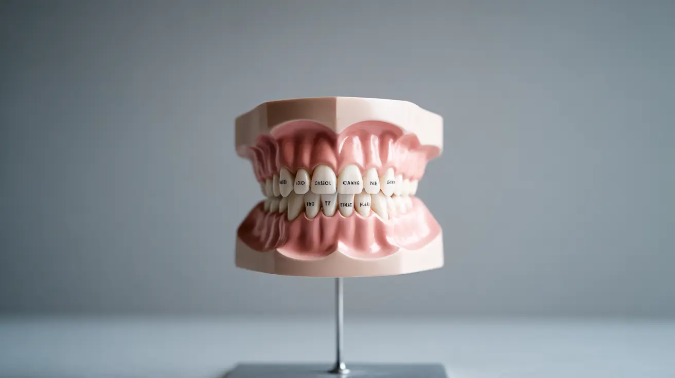 Illustration showing overjet condition with upper teeth protruding over lower teeth, labeled for clarity