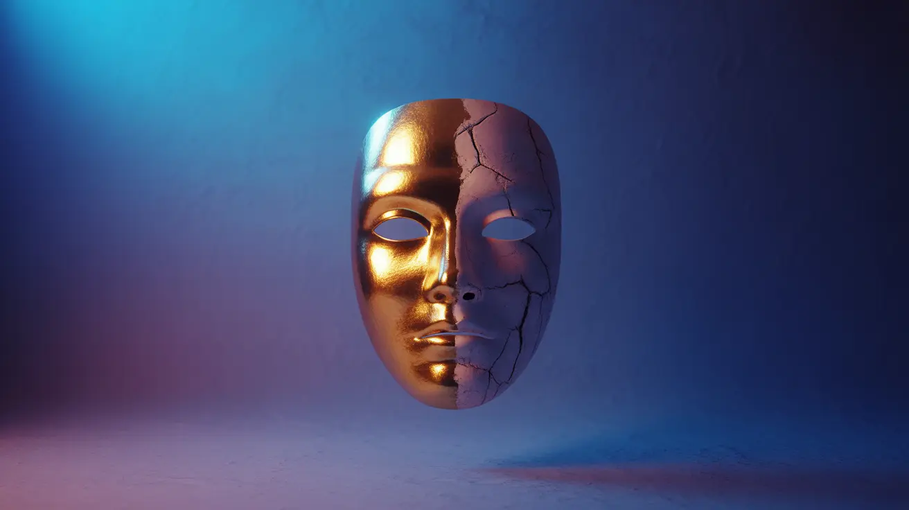 Abstract concept image contrasting grandiose and vulnerable narcissism traits against gradient background