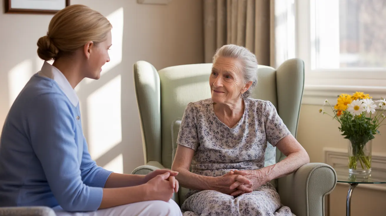 Healthcare professional consulting with a Medicare beneficiary about smoking cessation options in a bright clinical office