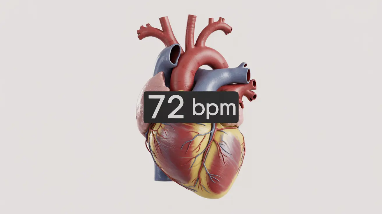 Illustration of a human heart with digital heartbeat readout, showcasing heart function and health monitoring in a medical style