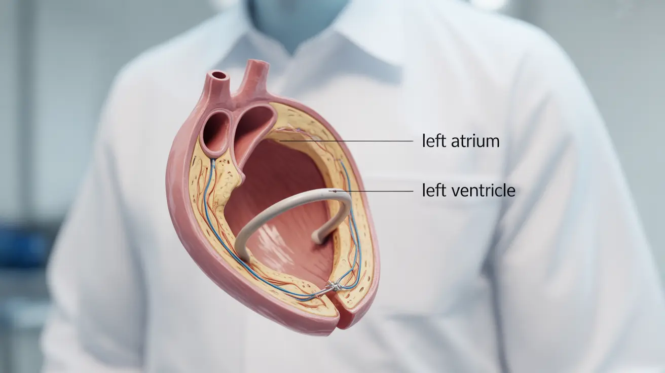 Detailed anatomical illustration of a human heart valve undergoing annuloplasty, showing the valve with a prosthetic ring inserted to reinforce its structure.