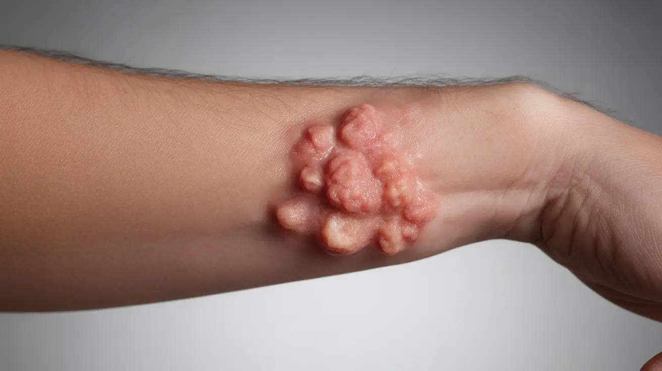 Detailed illustration of human skin with raised hives, set in a clinical background, showcasing skin texture and hive characteristics.