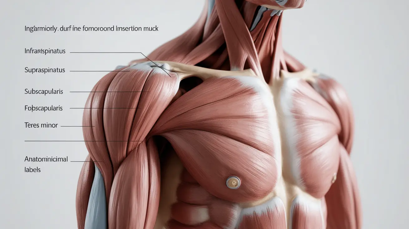Anatomical diagram of human shoulder highlighting infraspinatus muscle with clear labels on white background