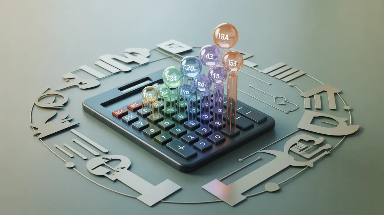 Infographic showing IRMAA calculation based on income with healthcare and finance symbols on a soft background
