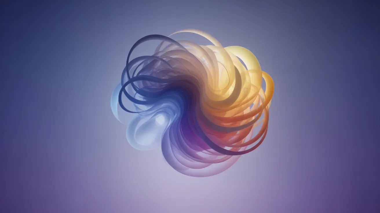 Abstract image with flowing light and dark shapes symbolizing sleep and mood balance, evoking serenity and contemplation.