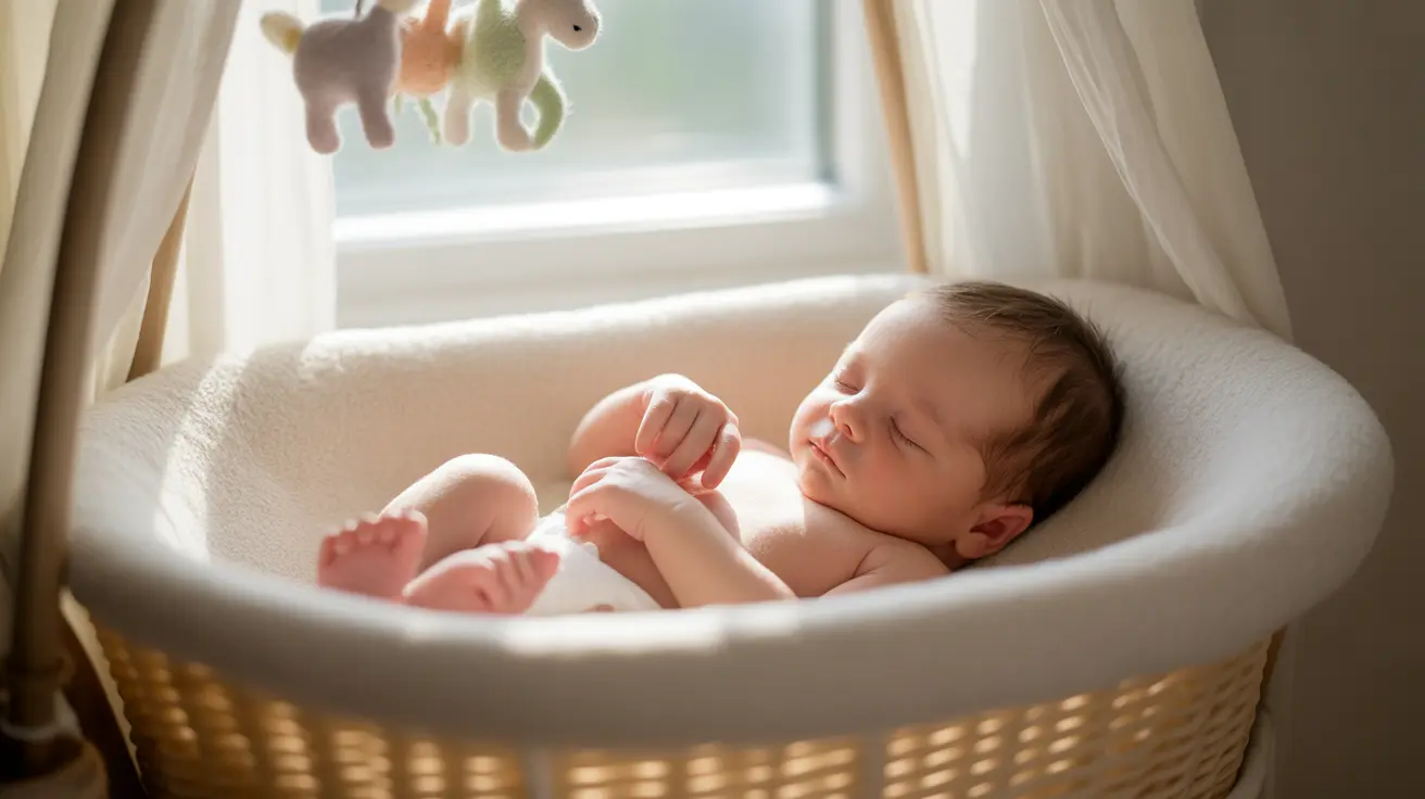 Close-up of a sleeping newborn in a softly lit nursery, showing gentle twitching movements in a comforting atmosphere with soft blankets