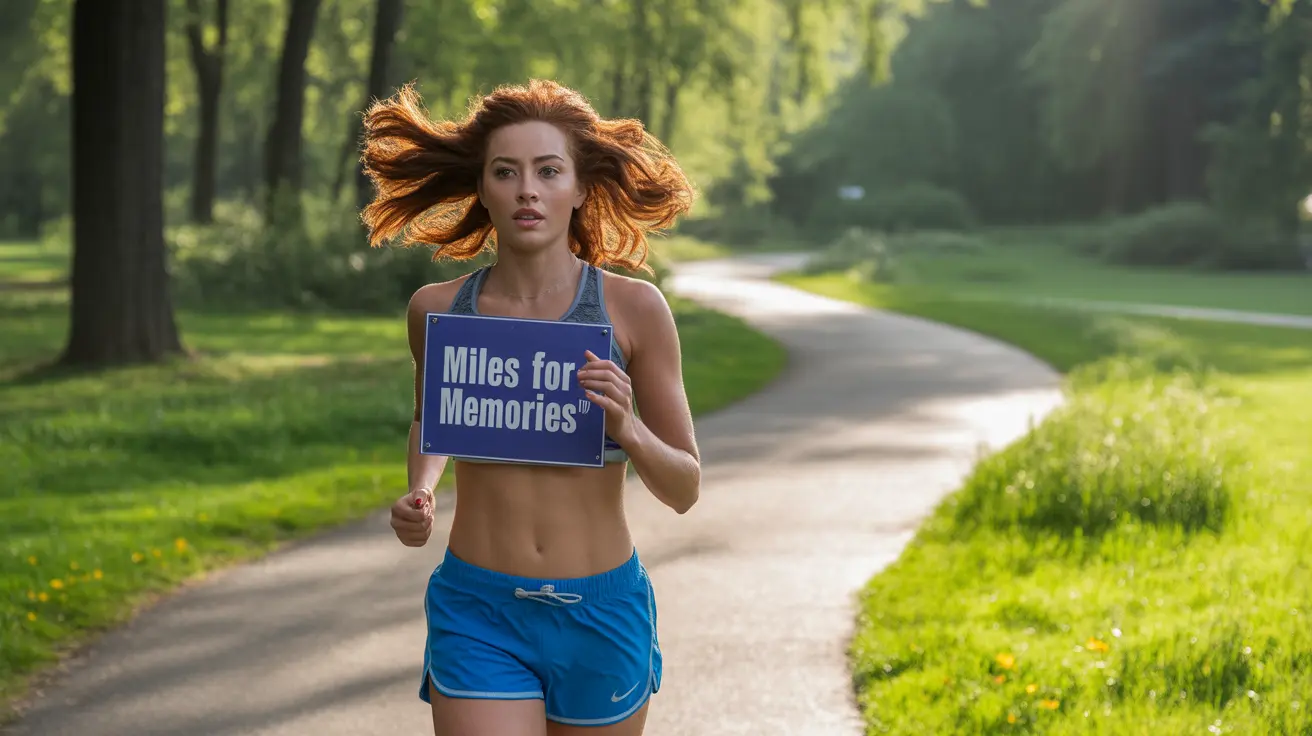 Person jogging in a lush park, symbolizing running's role in cancer prevention, with a bright and energetic feel