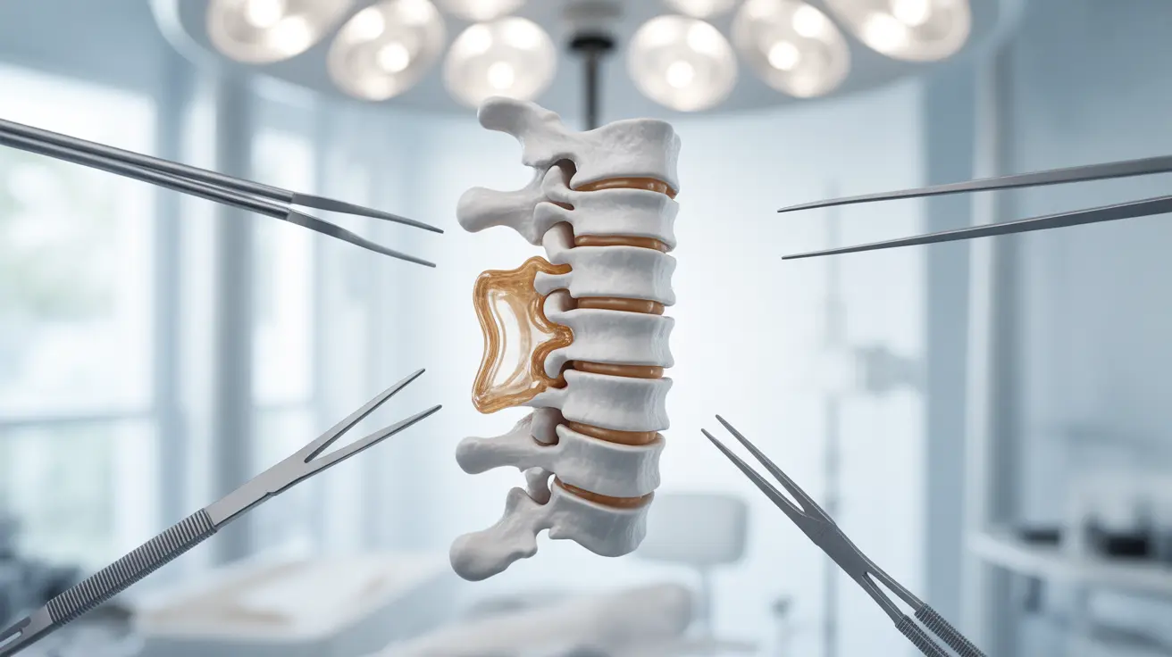Detailed illustration of a spinal vertebra undergoing laminoplasty, showcasing the hinge mechanism on one side and the open 'door' on the other, set against a bright clinical background.