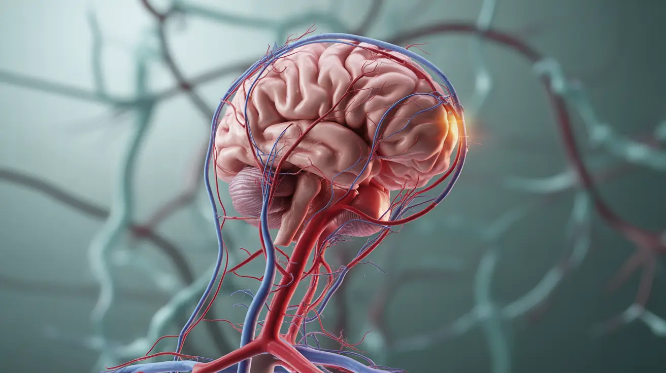Detailed illustration of the vertebrobasilar system, showing blood flow through the vertebral and basilar arteries, emphasizing clarity and educational value.