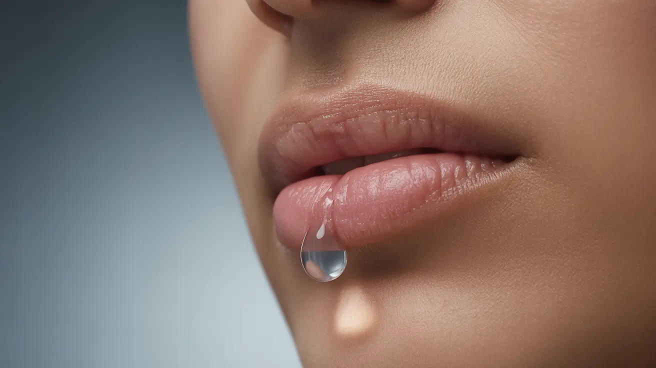 Close-up illustration of human lips showing symptoms like angular cheilitis, scaling, and dryness, on abstract background emphasizing vitamin deficiency effects.