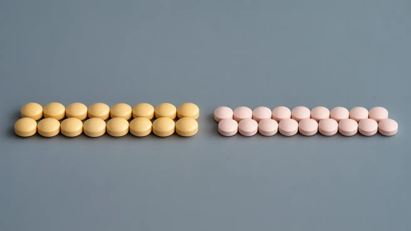 Detailed illustration of Yaz and Yasmin birth control pills side by side, showing differences in color and size on a neutral backdrop