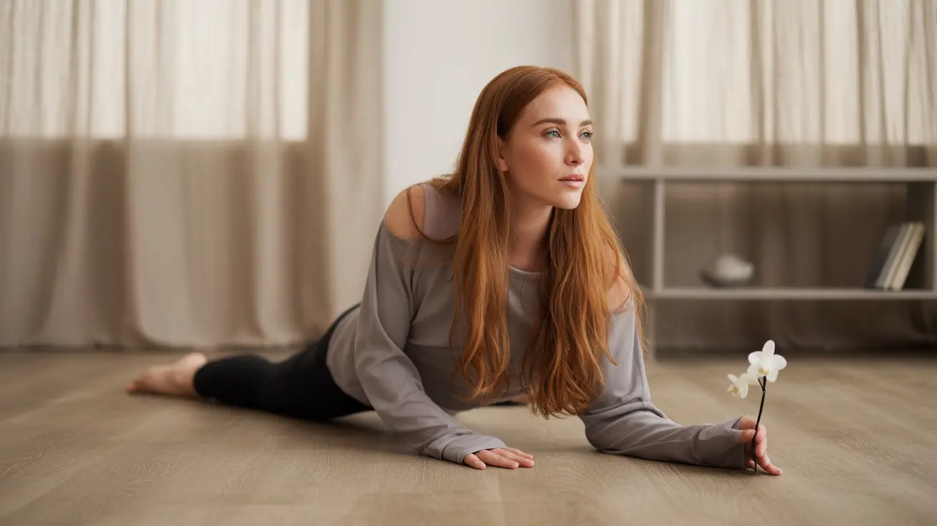 Person practicing yoga in a well-lit indoor space, wearing comfortable, moisture-wicking clothing